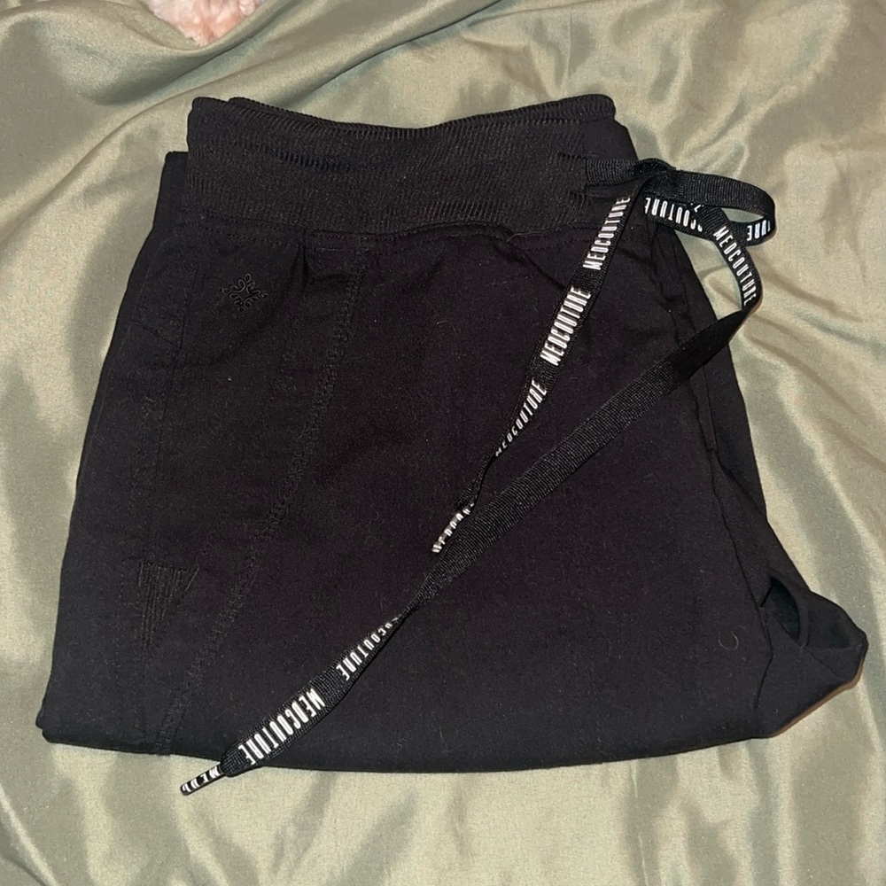 Med Couture Black Track Joggers with Branded Drawstring